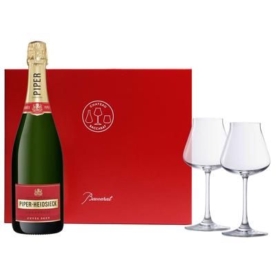"Bubbles & Baccarat Glassware & Champagne Set"