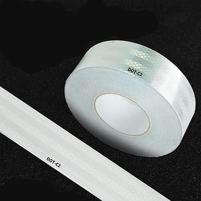 Nastro riflettente ad alta visibilità DOT-C2 - 1 adesivo di avvertimento di sicurezza impermeabile e resistente per la visibilità notturna e l'avvertimento di pericolo, ideale per rimorchi, camion,