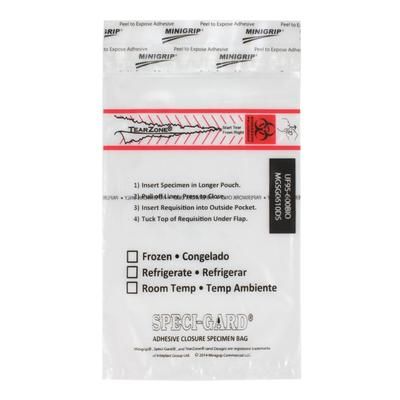 Speci-Gard Specimen Transport Bag with Document Pouch 6 X 10 Inch Adhesive Closure Biohazard Symbol / Storage Instructions NonSterile (280102_PK)