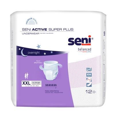 Seni Active Super Plus Unisex Adult Absorbent Underwear Pull On with Tear Away Seams 2X-Large Disposable Heavy Absorbency (1226547_CS)