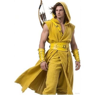 Retrò Vintage Medievale Rinascimento Gilet Tunica Guerriero Vichingo Costume Per uomo Vichingo Halloween Carnevale Feste Performance LARP Adulti Cintura