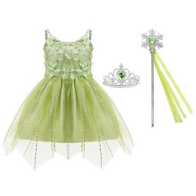 Settimana del libro 2026 Peter Pan Fiaba Principessa Elfo Campanellino Vestito Bambina Vestito Tulle Personaggi dei libri di fiabe Film Cosplay per bambine Halloween Carnevale Spettacolo Vestito Educativo