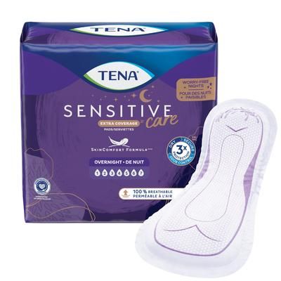 TENA Sensitive Care Extra Coverage Bladder Control Pad 16 Inch Length Heavy Absorbency Super Absorbent Core One Size Fits Most (1009261_BG)