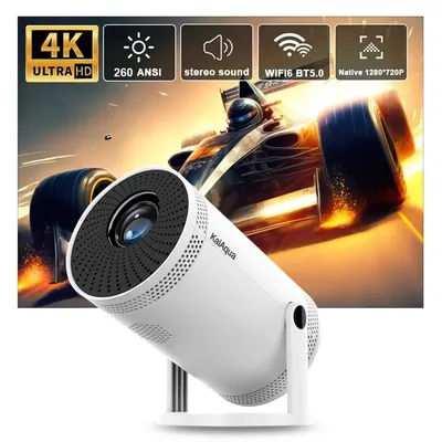 Home Projector 4K 1280*720P Dual Wifi HDMI 260ANSI 180°flexible BT5.0 Video Cinema Outdoor Portable Projector New PK HY300 Pro