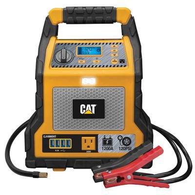 Cat Power Station With 1,200-Peak-Amp Jump Starter, Tire Compressor And Power Inverter, Black/yellow, Cj1000Dxt