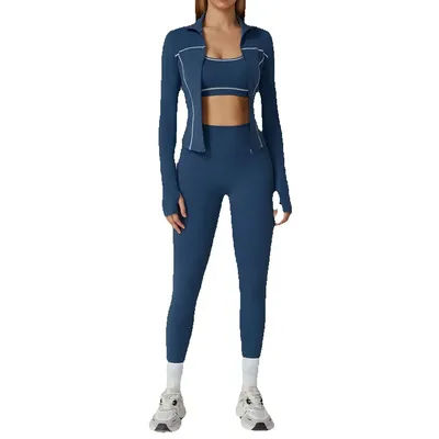 Yoga Clothes Set 2/3PCS Sportswear Gym Outfits Women Sports Set High Waist Leggings Fitness Suit Running Bra Workout Tracksuit