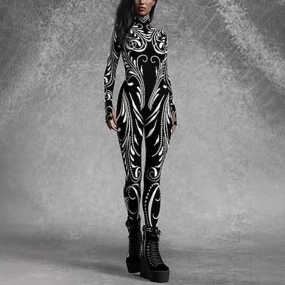 Costume di Carnevale Tuta Intera Costumi zentai con motivi Costume Cosplay Body Stampa Costume Sexy Halloween Per uomo Per donna Costume per Feste Performance Mascherata Adulti