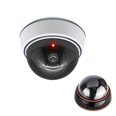 Large Black/White Fake Dome Camera Simulation Flash Led Dummy CCTV Security Camera Home Office Auxiliary Security System