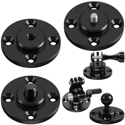 Support mural 1/4 3/8 filetage M6 plaque fixe 17mm adaptateur de rotule pour Gopro support de lumière de Camping support de projecteur support de moniteur
