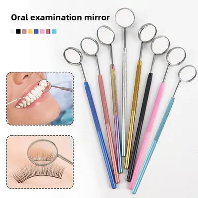Dental Lab Mouth Mirror Reflector Odontoscope Multifunction Checking Oral Detachable Stainless Steel Handle 8 Colors