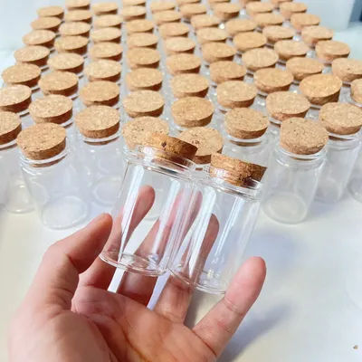 8/30 Pcs 40ml Seeds Glass Bottle Cork 26x37x60mm Tiny Glass Jars Mini Containers Candle DIY Wedding Favors Candy Vials Test Tube