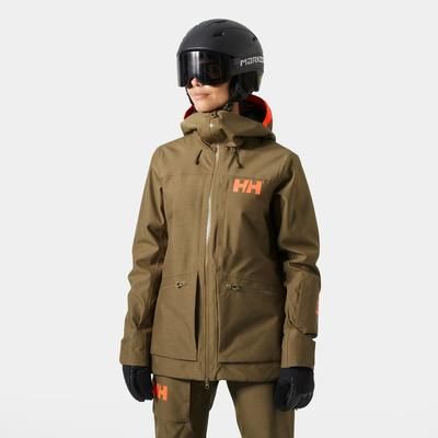 Helly Hansen Women's Powderqueen 3.0 Durable Ski Jacket Brown M
