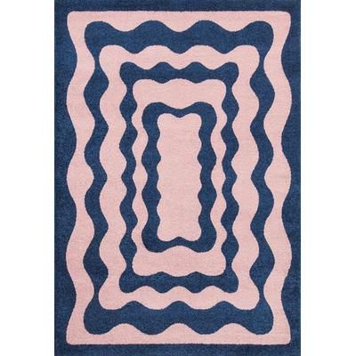 Tappeto vintage stile anni 70 Blu