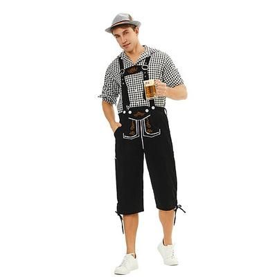 Carnevale Birra Oktoberfest Oktoberfest Abiti Mascherata Lederhosen Bavarese Tedesco Stile Tradizionale Prati Per uomo Carnevale Feste Halloween Panno in stile tradizionale