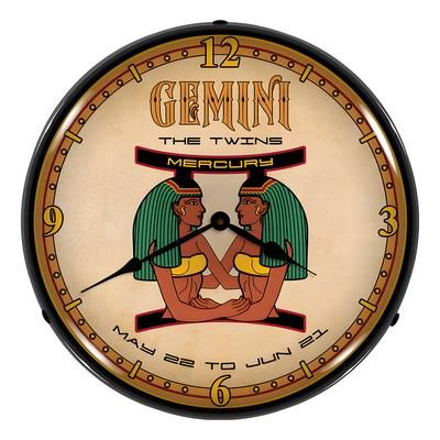 Collectable Sign and Clock Gemini Backlit Wall Clock