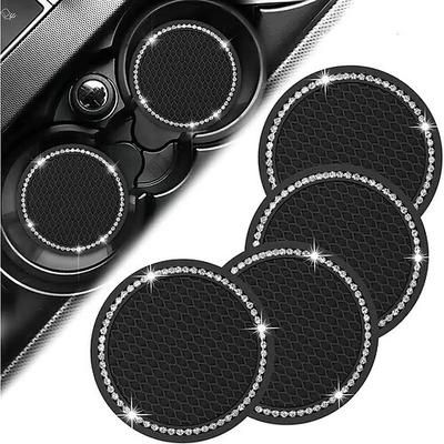 Tappetini portabicchieri universali da 4 pezzi per auto, accessori interni antiscivolo in morbido cristallo diamantato, sottobicchieri organizer per bevande, pratica decorazione per auto