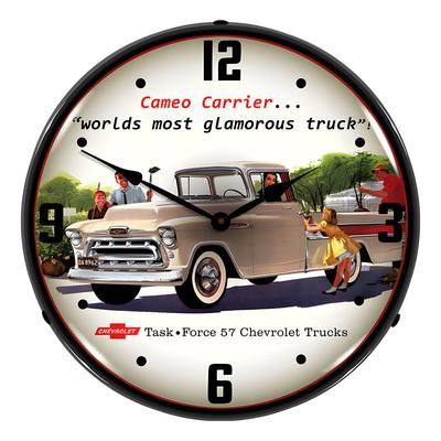 Collectable Sign and Clock 1957 Chevrolet Cameo Truck Backlit Wall Clock
