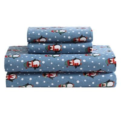 Novelty Flannel Sheets by BrylaneHome in Penguin (Size KING)