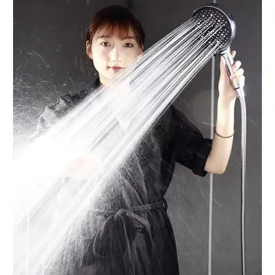New 7 Modes Shower Head 15CM High Rainfall Massage Handheld Bath Sprayer Nozzle Shower Head With Hose Set Bathroom Accessories