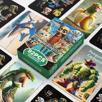 92pcs Tralalero Tralala Cartoon Cards Tungtung Sahur Brainrot Game Card Kids Party Cosplay Classic Toys New Collect Photos Gift