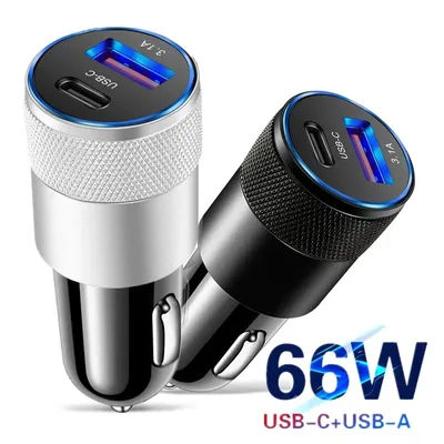 Chargeur rapide USB 66W pour voiture, super adaptateur, allume-cigare Laguna, PD, pièces automobiles, accessoires pour iPhone, Xiaomi, Samsung