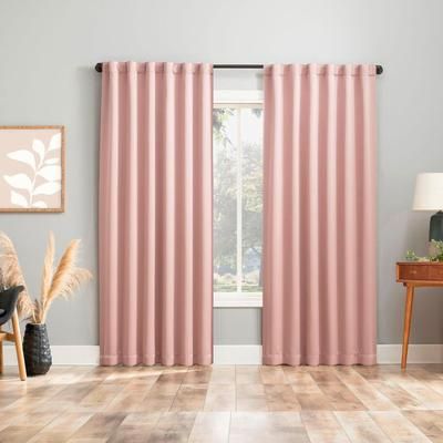 Sun Zero™ Aria 100% Blackout Panels, Set of 2 by BrylaneHome in Blush (Size 104"W 96" L)
