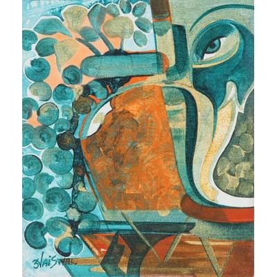 Fragrance II,'Semi-Abstract Acrylic Painting from India'