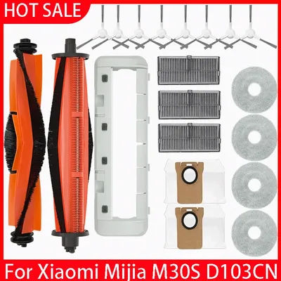 For Xiaomi Mijia M30S D103CN Robot Vacuum Spare Parts Consumables Main Side Brush Hepa Filter Mop Cloth Dust Bag Accessories