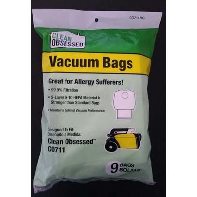 Clean Obsessed CO711 Canister Genuine HEPA Filter Bags, 9 pack