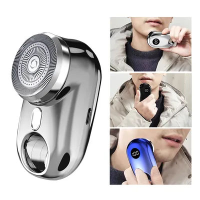 Mini Men Travel Electric Shaver With Atmosphere LED Lamp Portable Rechargeable Cordless Electric Face Beard Razor Trimmer Knives