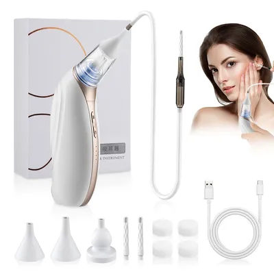 2 in 1 Ear Wax Vacuum Removal Set with 3 Levels Suction Nasal Aspirator Ear Cleaner for Adults Ear Suction Tool