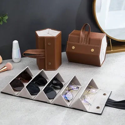 Organizer per occhiali da sole 1 pezzo, custodia per occhiali da viaggio con 2/3/4/5/6 slot, scatola portaoggetti per occhiali da coppia multiple, porta occhiali da appendere