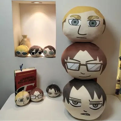30cm Stuffed Anime Attack on Titan Levi Mikasa Ackerman Eren Jaeger Hange Zoe Soft Plush Pendant Dumpling Pillow Steamed Bun