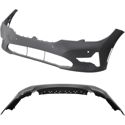 Replacement Bumper Cover Primed, Front & Rear, 1-year unlimited-mileage warranty SET-RB01030111P-E