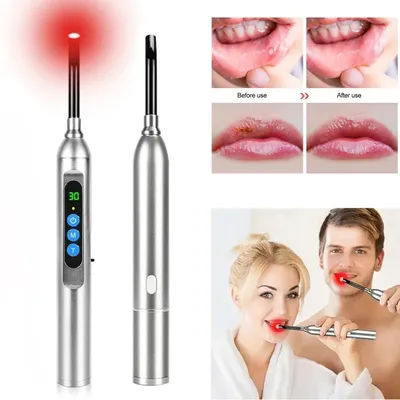 Red Light Therapy Device Canker Sore Cold Sore Treatment Infrared Light Therapy Wand for Mouth Nose Ear Knee Feet Hands Ankle