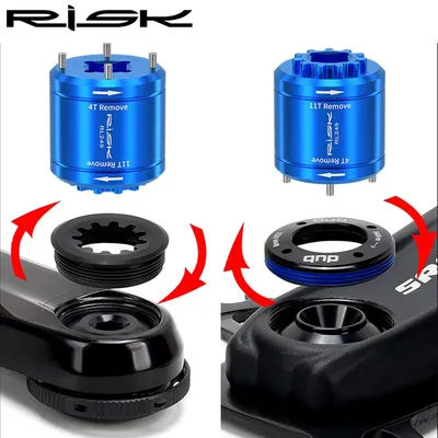 RISK Bike 2-in-1 Crank Cover Removal Tool Bicycle Crankset Cap Remover Extractor Installation Tools For DUB 11T XTR M9100