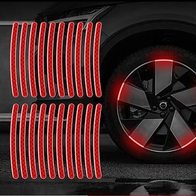 20 adesivi riflettenti per cerchi ruota – decalcomanie di sicurezza fosforescenti per auto e moto biciclette