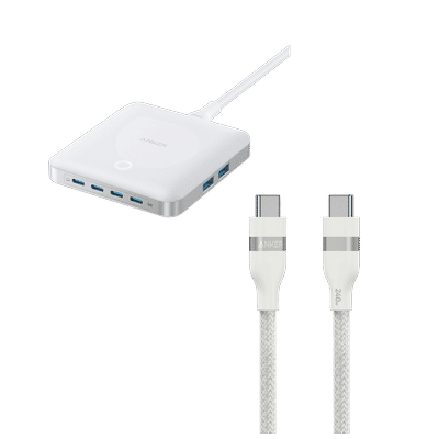 Anker Nano Charger (130W, 6 Ports) with 240W USB-C to USB-C Cable