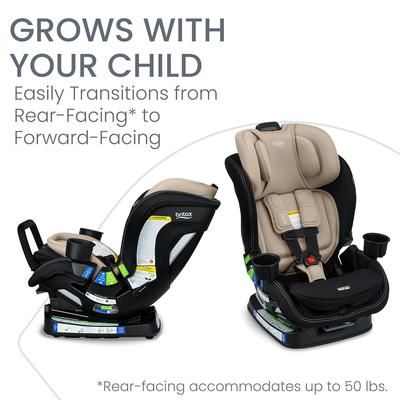 Britax Poplar S ClickTight Convertible Car Seat, Slim 17-Inch Design - Sand Onyx