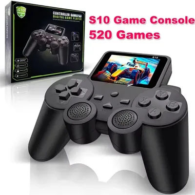 S10 Portable Retro Game Player - 520 Classic Games, 2-Player Mode, AV/TV Output, Mini Handheld Console for Kids