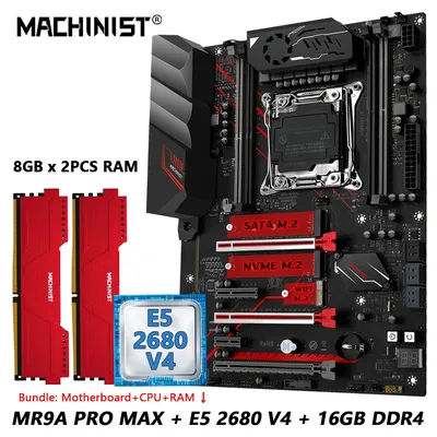 MACHINIST X99 Motherboard TPM2.0 Combo Optional Xeon E5 2680 V4 LGA 2011-3 CPU and DDR4 16GB RAM Kit ATX MR9A PRO MAX USB3.0