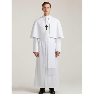 Retrò Vintage Medievale Rinascimento Cappotto Costume di fantasia Prete Costume Per uomo Halloween Carnevale Performance LARP Fiera Rinascimentale Adulti Body / Tutina