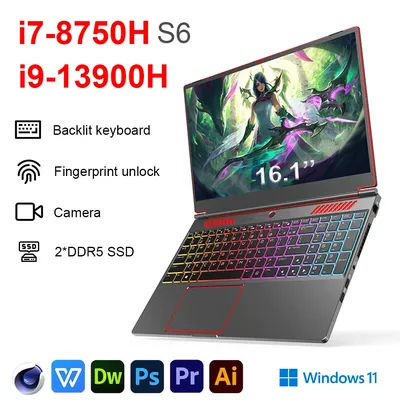 S6 16.1 Inch Gaming Laptop RTX 4050 6G Intel Core i9-12900H i5-12450H windows 11 pro Max 64GB 2*DDR5 2*M.2 4TB office computer