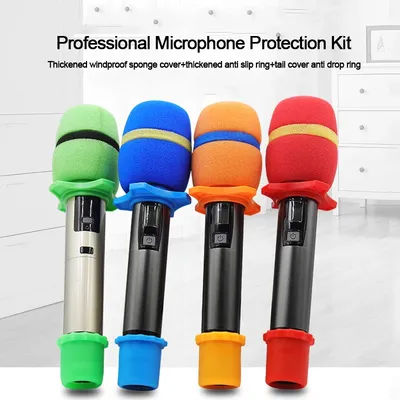 Protective Cover for Home KTV Microphones Anti-slip Silicone Handheld Microphone Mic Protection Microphone Soft Silicone Case