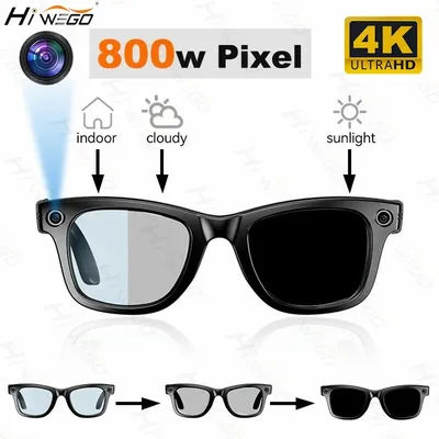 4K AI Smart Glasses 8MP HD Camera Video Bluetooth Call Intelligent Translation 270mAh Battery Voice Assistant Music Sunglasses