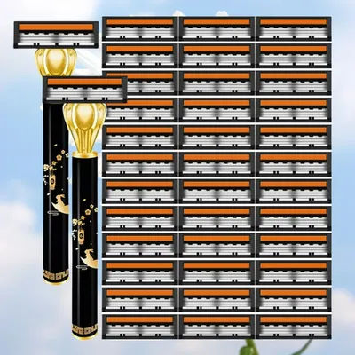 Shaver Brand New Design Men Razor Shaving Three Layer Shaver Reusable Razor Imported Blade Multi Tool Head Replace