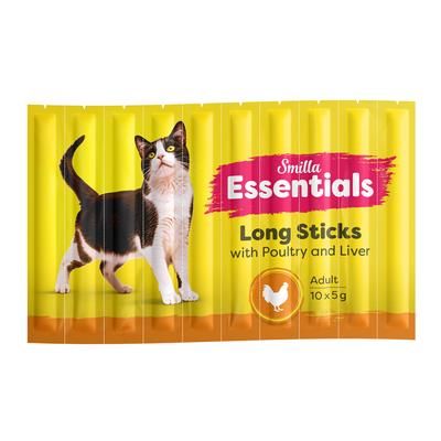 10x5g Poultry & Liver Long Sticks Essentials Smilla Cat Snacks