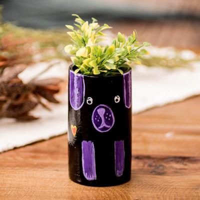 'Dog-Themed Ceramic Decorative Vase Utensil and Pen Holder'