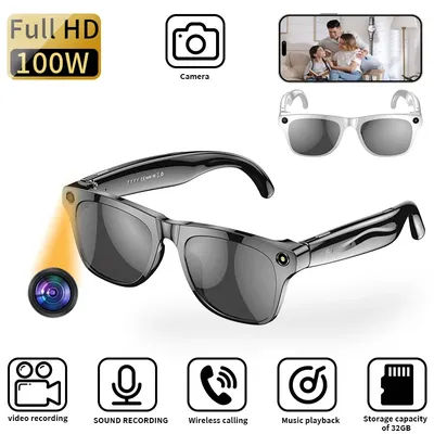 LIGE Smart Glasses Recording Videos AI Photo Recognition Answer Translation 260mAh Large Battery Waterproof Bluetooth Glasses