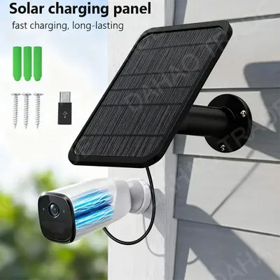 10W 5V Solar Panel Type-C Adapter Outdoor Solar Cell Charger Solar Panels for Security Camera Small Home Light System For iPhone